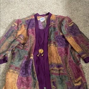 Vintage shirt with attached necklace